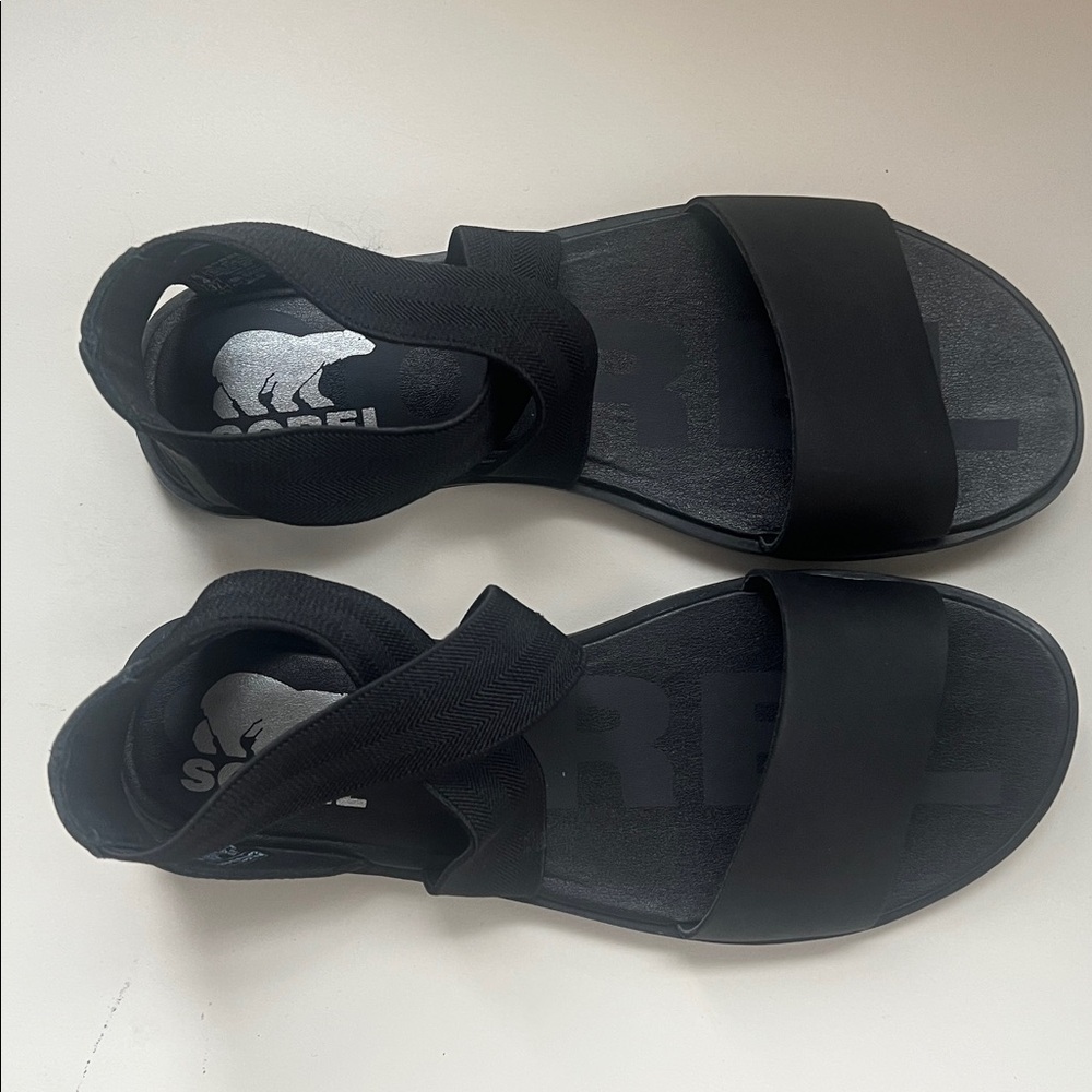 New In Box Sorel Black Ella II Women's Sandal - Picture 5 of 7